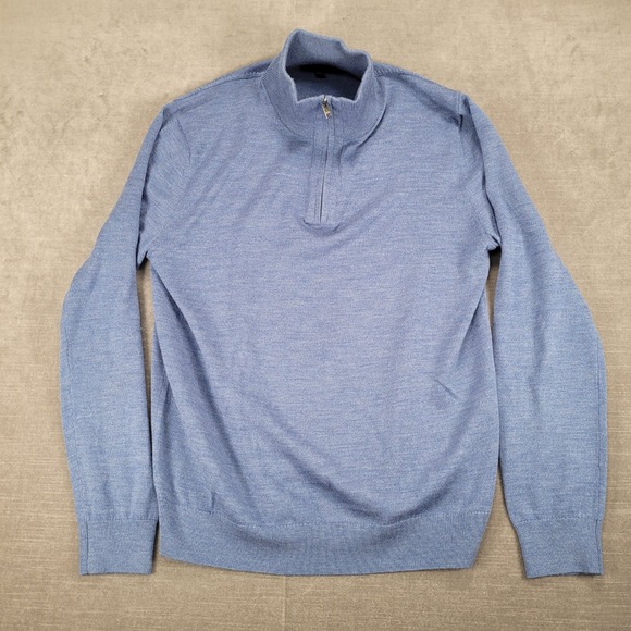 Banana Republic Other - Banana Republic Merino Wool 1/4 Zip Pullover Sweater Light Weight Blue Mens Sz M